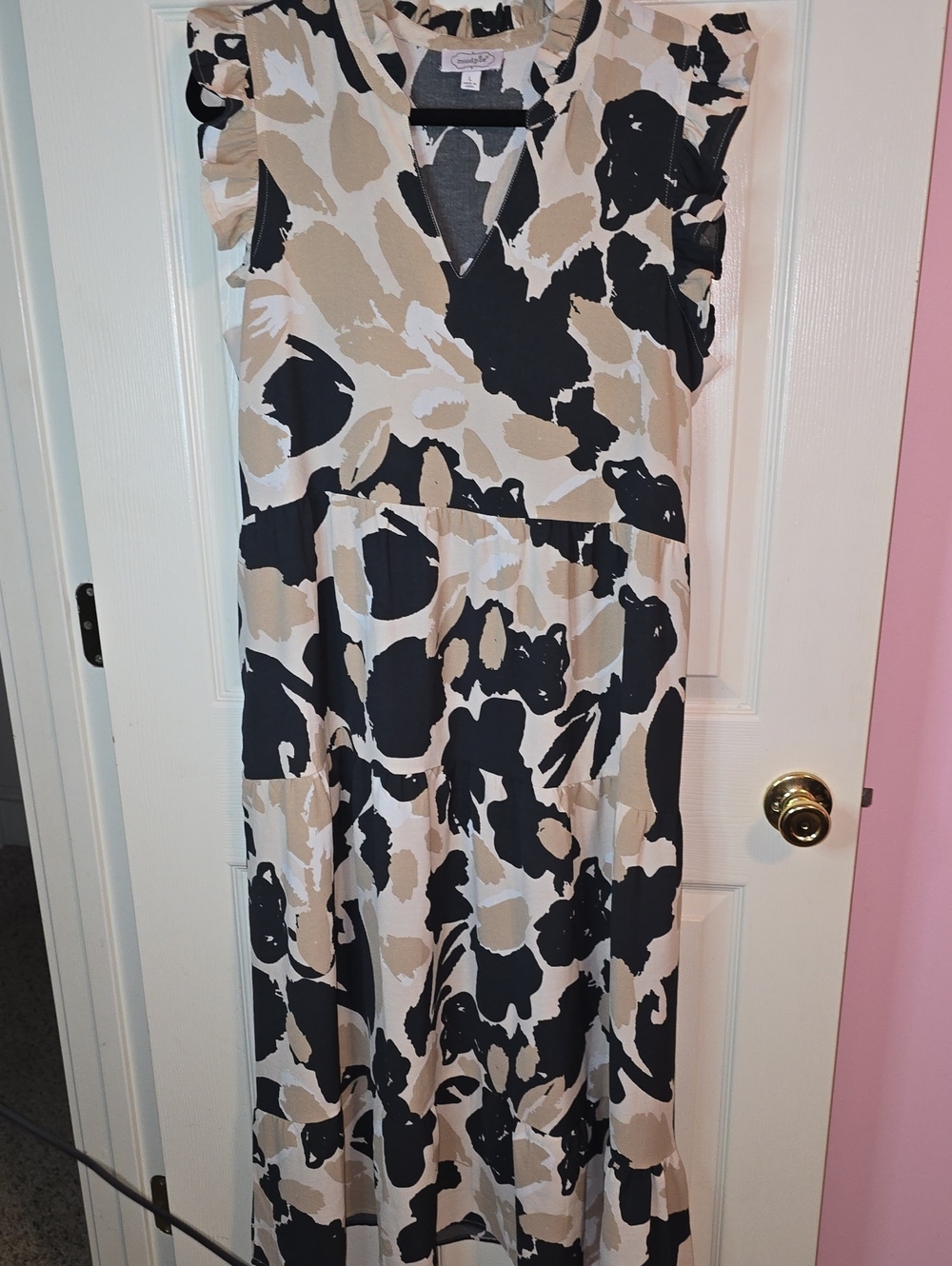 Mud‎ Pie Neutral Abstract Maxi Dress